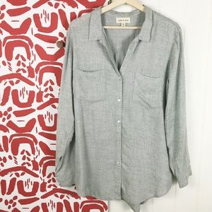 Cloth & Stone Soft Grey Long-Sleeve Button-Down